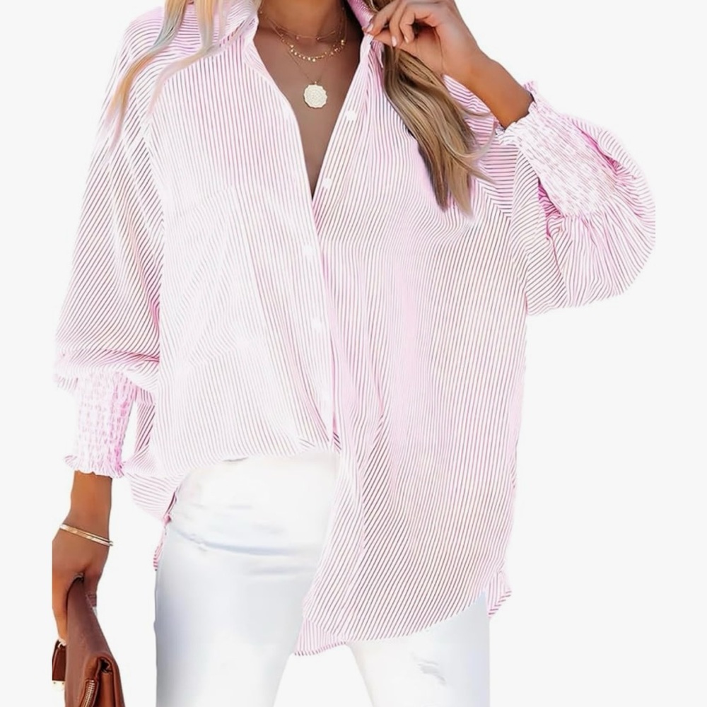 Pink Striped Button Down Shirt